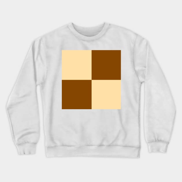 brown and tan checkerboard Crewneck Sweatshirt by MacSquiddles